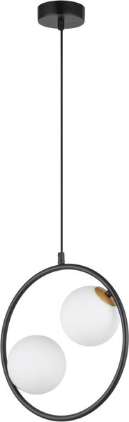 Lampada a sospensione moderna decorativa nera due sfere di vetro all'interno del bordo Aqua 2xG9 12W Sigma Lighting