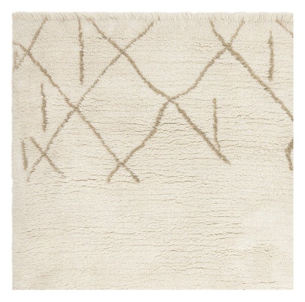 Tappeto in lana lavabile e tessuto crema 160x230 cm Azera Crosshatch - Asiatic Carpets