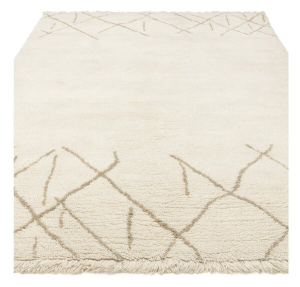Tappeto in lana lavabile e tessuto crema 160x230 cm Azera Crosshatch - Asiatic Carpets