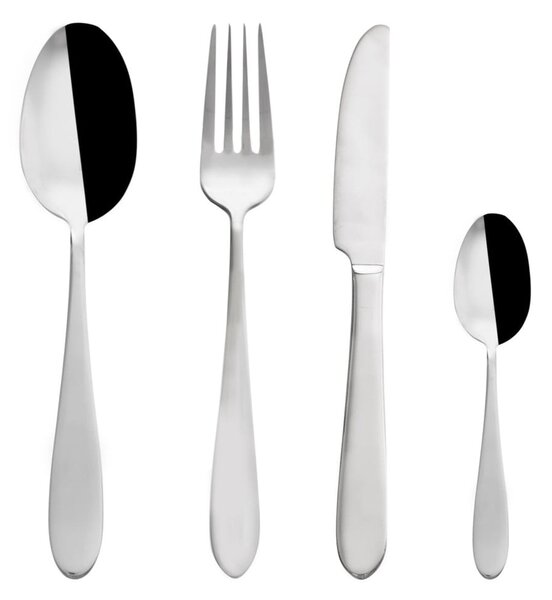 Posate argentate in acciaio inox 24 pz Mirror – Orion