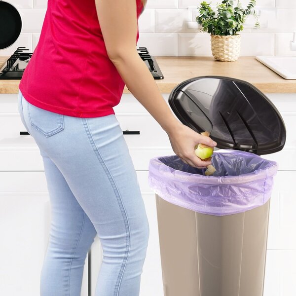 Cestino per la spazzatura marrone in plastica con pedale 30 l – Orion