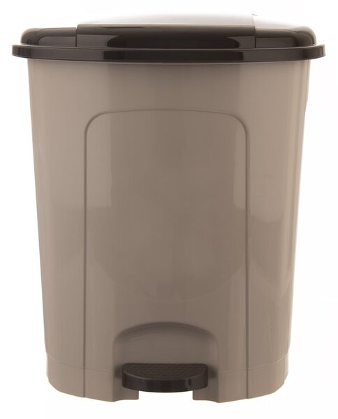 Cestino per la spazzatura marrone in plastica con pedale 30 l – Orion