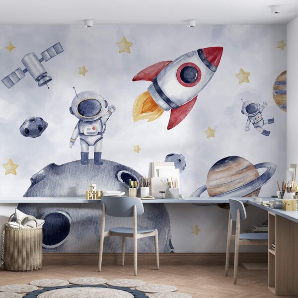 Carta da parati Astronauti nello spazio, Carta da parati Spazio, w01461 : Uwalls.it