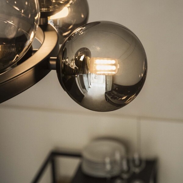 Ideal Lux - Lampadario LED su cavo PERLAGE 30xG9/3W/230V 143 cm nero/fumé