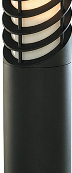 Paletto Esterno Bollards Alluminio Nero Policarbonato E27 1 Luce H45Cm