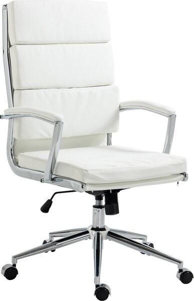 Sedia da ufficio CLP Cleveland I: rivestimento in vera pelle, ecopelle o tessuto | Colore: bianco | Materiale: ecopelle