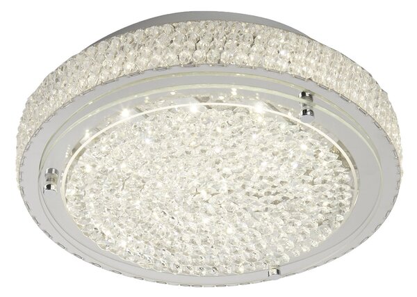 Plafoniera Contemporanea Florida Alluminio Cromo Vetro Led 12W 4000K