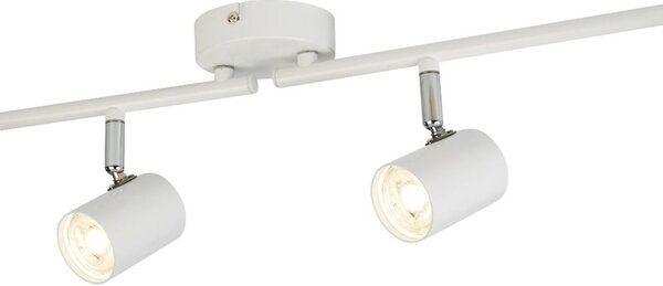 Plafoniera Contemporanea Rollo Acciaio Bianco Vetro Cromo Led 16,1W 3000K