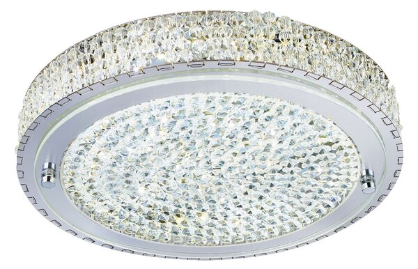 Plafoniera Contemporanea Florida Acciaio Cromo Vetro Grigio Led 22,8W 4000K