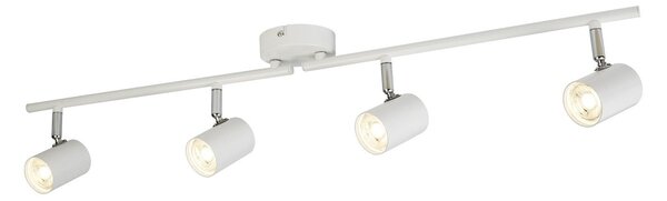 Plafoniera Contemporanea Rollo Acciaio Bianco Vetro Cromo Led 16,1W 3000K