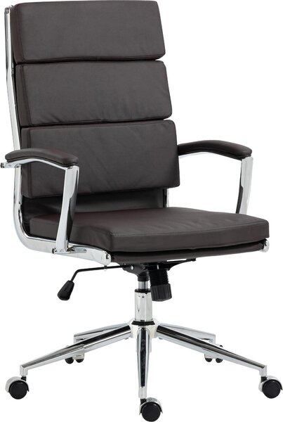 Sedia da ufficio CLP Cleveland I: rivestimento in vera pelle, ecopelle o tessuto | Colore: marrone | Materiale: ecopelle