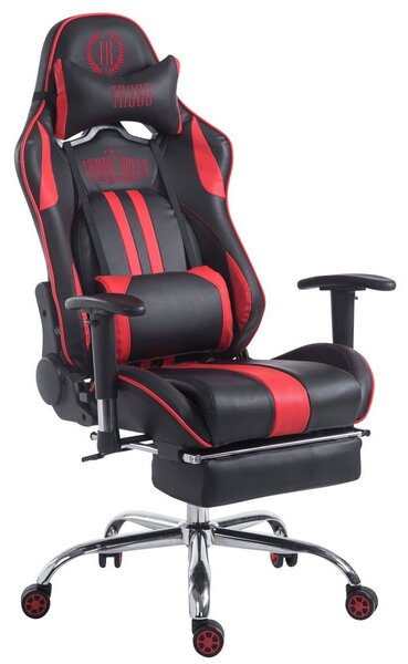 Sedia da ufficio da corsa Limit V2 in Pelle finta con poggiapiedi nero/rosso
