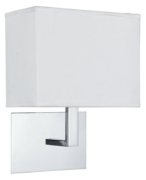 Applique Contemporanea Hotel Acciaio Cromo Tessuto 1 Luce E27
