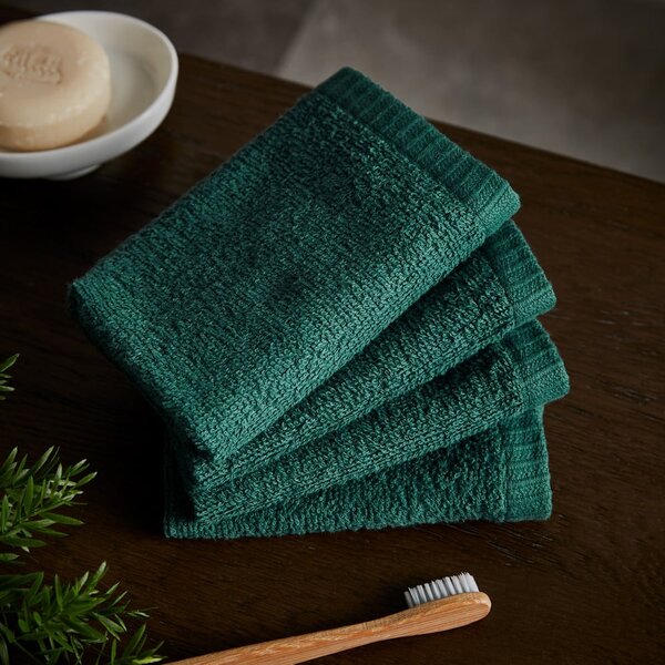 Set di asciugamani con asciugatura rapida verdi in cotone 4 pz 30x30 cm Quick Dry – Catherine Lansfield