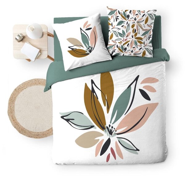 Set copripiumino e federa bianco in cotone per letto matrimoniale ed esteso 240x220 cm Octavia – douceur d'intérieur
