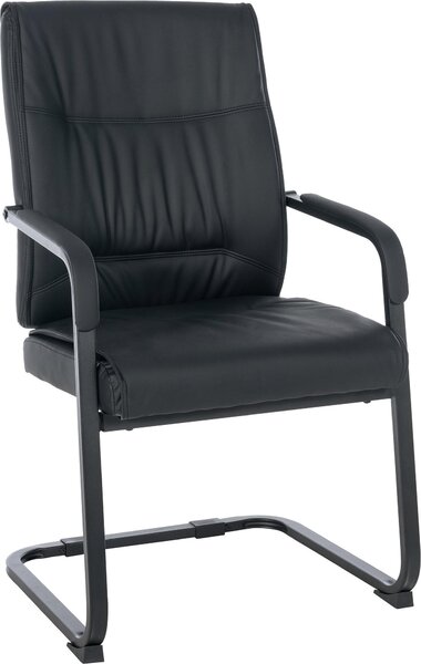 Sedia per visitatori CLP modello XL Anubis, con braccioli, nera/nera