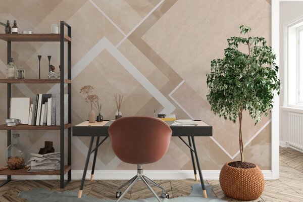 Carta da parati Geometria nei toni del beige, Carta da parati Moderno, w02062v1 : Uwalls.it