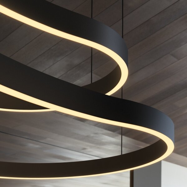 Ideal Lux - Lampadario LED a sospensione con filo WAVES LED/54W/230V CRI 90 nero