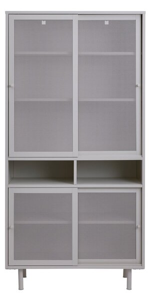 Armadietto grigio in metallo con porte scorrevoli 90x180x40 cm Veep – Unique Furniture