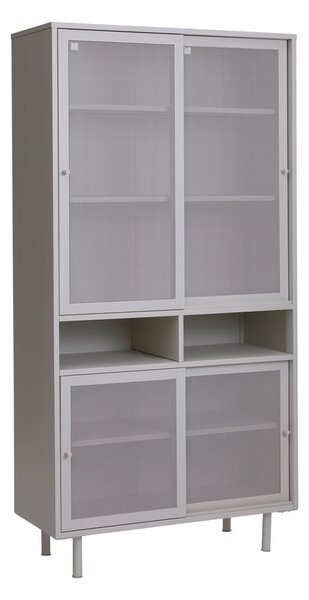 Armadietto grigio in metallo con porte scorrevoli 90x180x40 cm Veep – Unique Furniture