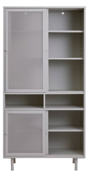 Armadietto grigio in metallo con porte scorrevoli 90x180x40 cm Veep – Unique Furniture
