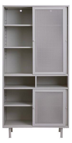 Armadietto grigio in metallo con porte scorrevoli 90x180x40 cm Veep – Unique Furniture