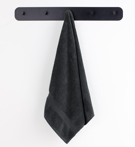 Set di asciugamani per viso e corpo tipo terry grigio scuro in cotone 4 pz Marina – Restilo