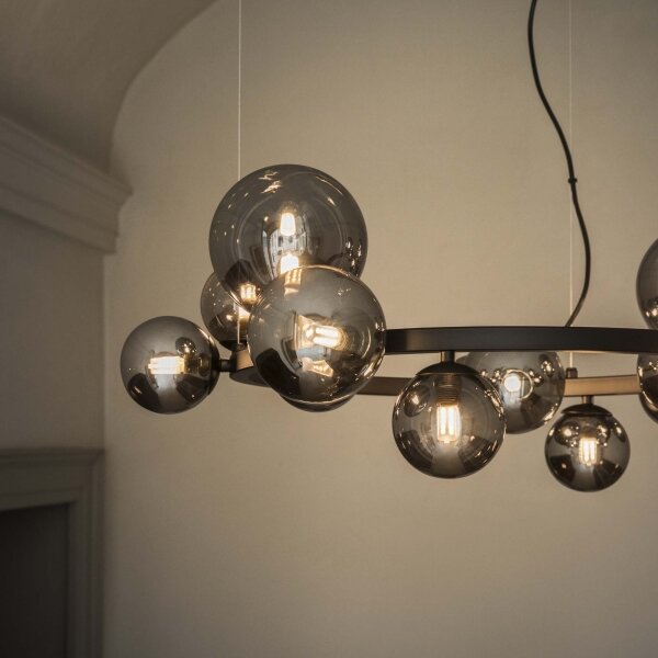 Ideal Lux - Lampadario LED a sospensione su cavo PERLAGE 25xG9/3W/230V 110 cm nero/fumé