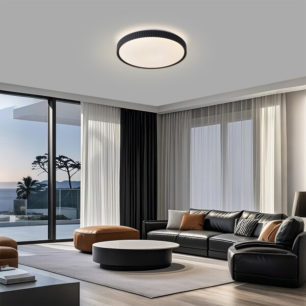 Brilagi - Plafoniera LED dimmerabile CORVO LED/72W/230V 3000-6000K nero diam. 50 cm + telecomando