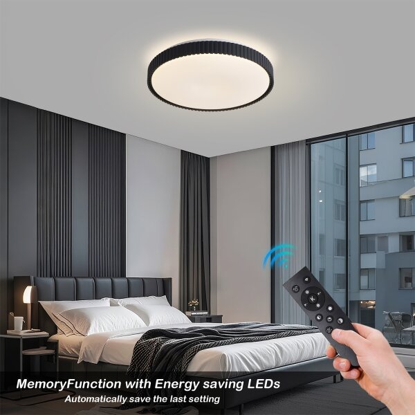 Brilagi - Plafoniera LED dimmerabile CORVO LED/72W/230V 3000-6000K nero diam. 50 cm + telecomando