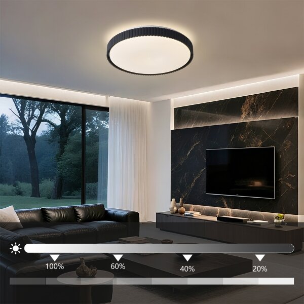 Brilagi - Plafoniera LED dimmerabile CORVO LED/72W/230V 3000-6000K nero diam. 50 cm + telecomando