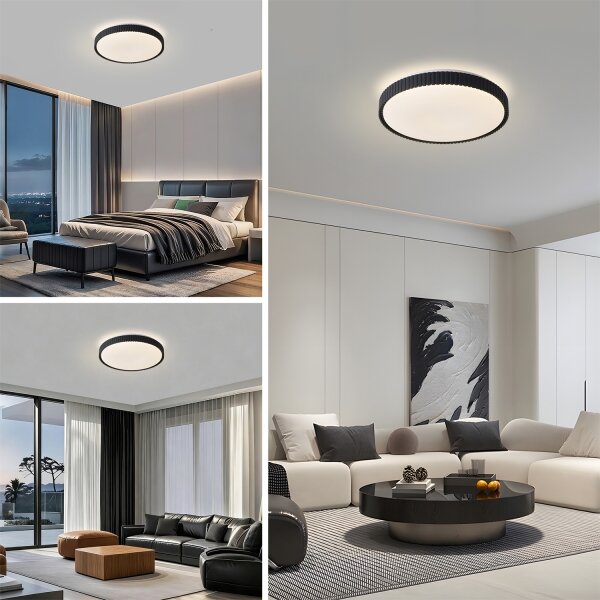 Brilagi - Plafoniera LED dimmerabile CORVO LED/72W/230V 3000-6000K nero diam. 50 cm + telecomando