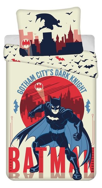 Set copripiumino e federa da bambini in cotone per letto singolo 140x200 cm Batman "Gotham's Knight" – Jerry Fabrics