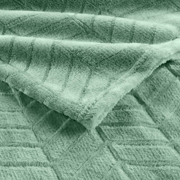 Copriletto verde chiaro in microflanella 180x220 cm Arya – douceur d'intérieur