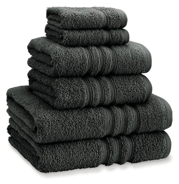 Set di asciugamani per viso e corpo tipo terry grigio scuro in cotone 6 pz Zero Twist – Catherine Lansfield