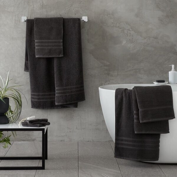 Set di asciugamani tipo terry grigio scuro in cotone 2 pz 30x30 cm Zero Twist – Catherine Lansfield