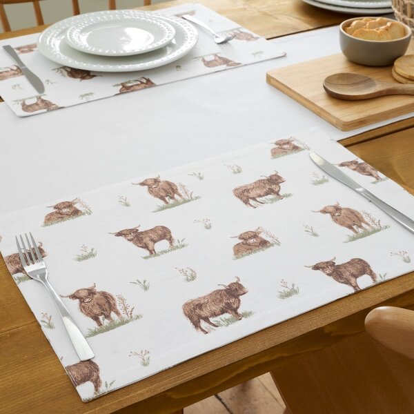 Tovagliette in set in cotone 4 pz 30x46 cm Angus Highland Cow – Catherine Lansfield