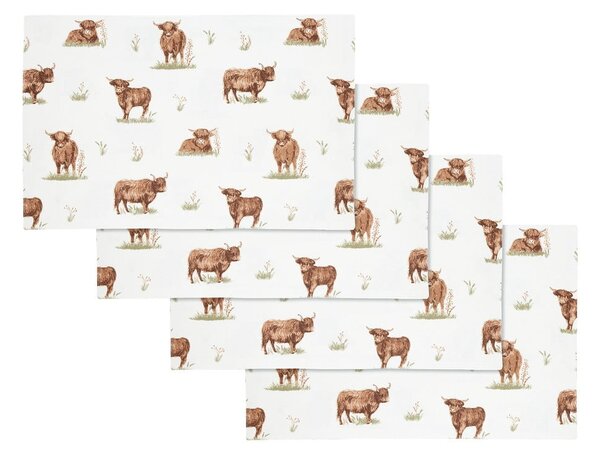 Tovagliette in set in cotone 4 pz 30x46 cm Angus Highland Cow – Catherine Lansfield
