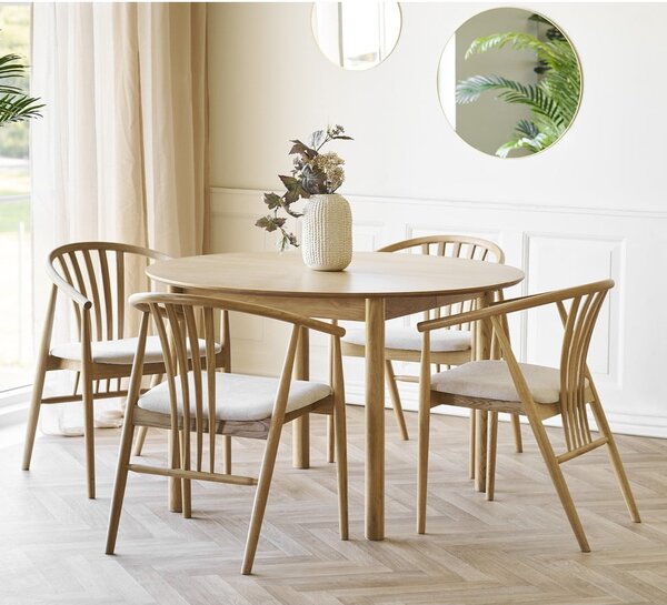 Tavolo da pranzo rotondo con effetto rovere allungabile con estensione ø 120 cm Bundaberg – House Nordic