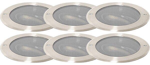 Set di 6 faretti da terra in acciaio AR111 orientabili IP65 - Delux Honey