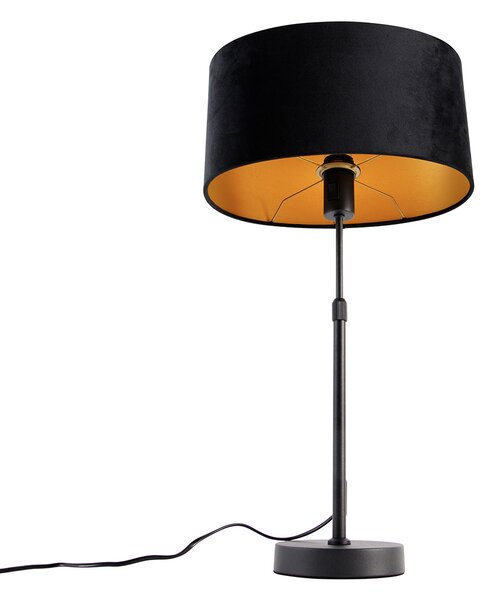 Lampada da Tavolo Nera con Paralume in Velluto Ovale Nero 35cm - Parte