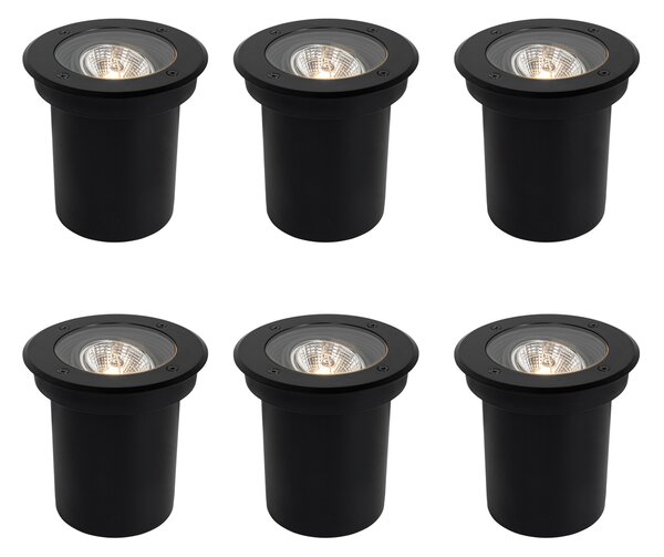 Set di 6 faretti a terra moderni neri AR70 orientabili IP65 - Delux