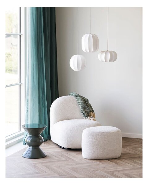 Poggiapiedi color crema con rivestimento in ciniglia Hilo – House Nordic