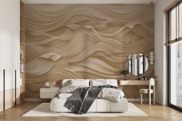 Carta da parati Onde beige, Carta da parati 3D, Carta da parati Fiori 3D, w02311v2 : Uwalls.it