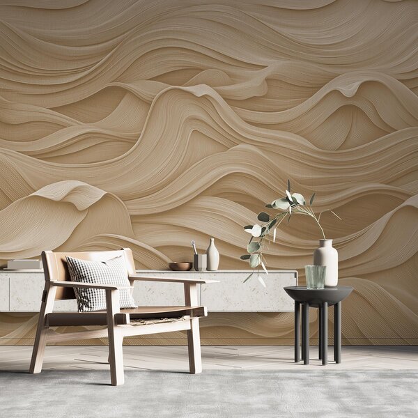 Carta da parati Onde beige, Carta da parati 3D, Carta da parati Fiori 3D, w02311v2 : Uwalls.it