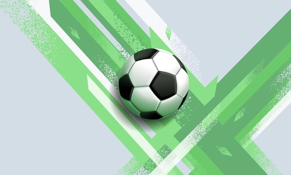 Carta da parati pallone da calcio su sfondo dinamico astratto di, Carta da parati per gli adolescenti, Carta da parati Calcio, w02347v1 : Uwalls.it