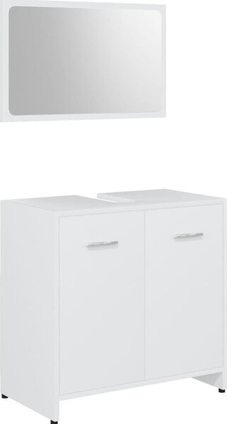 Set Mobili da Bagno Bianco in Legno Multistrato