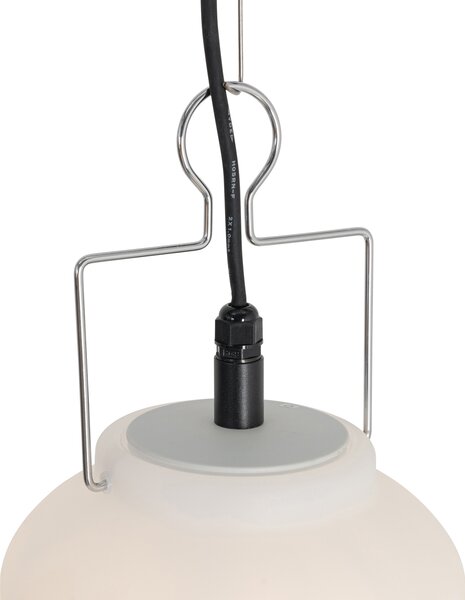 Lampada da esterno a sospensione bianca 20 cm con spina IP44 - Pion