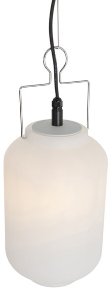 Lampada da esterno a sospensione bianca 20 cm con spina IP44 - Pion