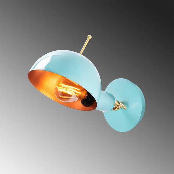 Lampada da parete azzurra/color bronzo ø 15 cm Azzar – Opviq lights